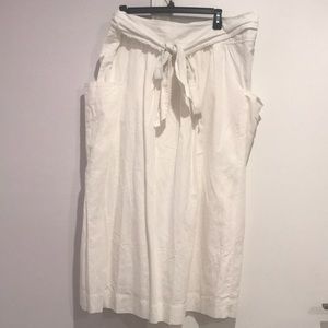 Beautiful white linen midi skirt